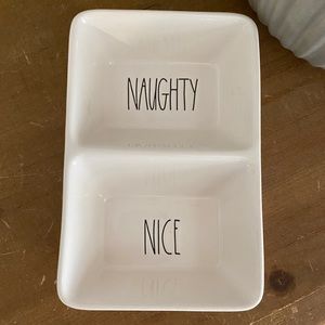 Rae Dunn Christmas naught nice large letter tray